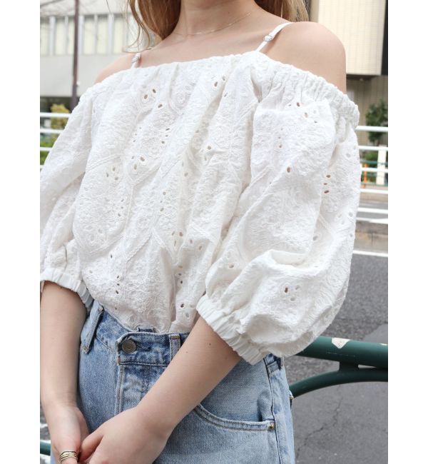Ungrid「カットワークレースオフショルブラウス」|シャツ・ブラウス|