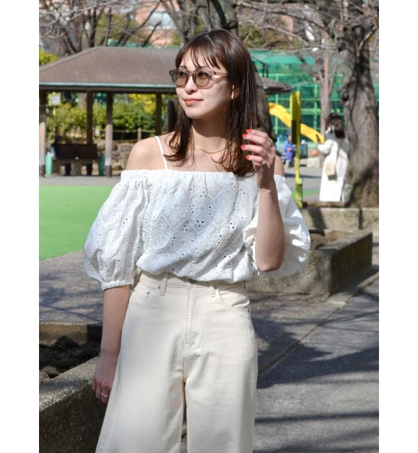 Ungrid「カットワークレースオフショルブラウス」|シャツ・ブラウス|