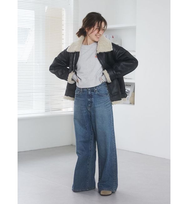 Ungrid「フェイクムートンボアブルゾン」|ブルゾン・スタジャン|