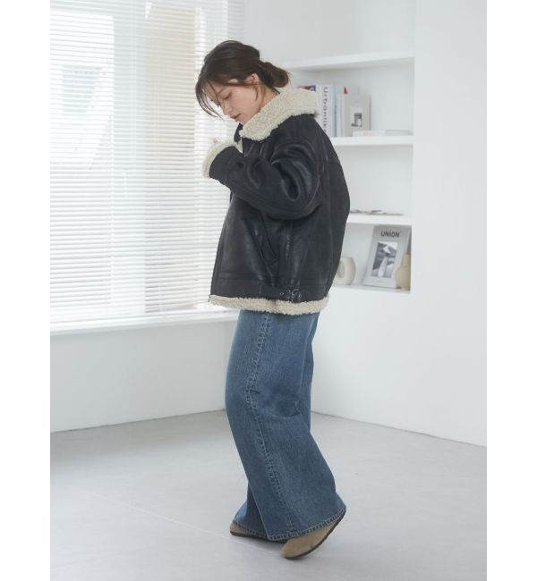 Ungrid「フェイクムートンボアブルゾン」|ブルゾン・スタジャン|