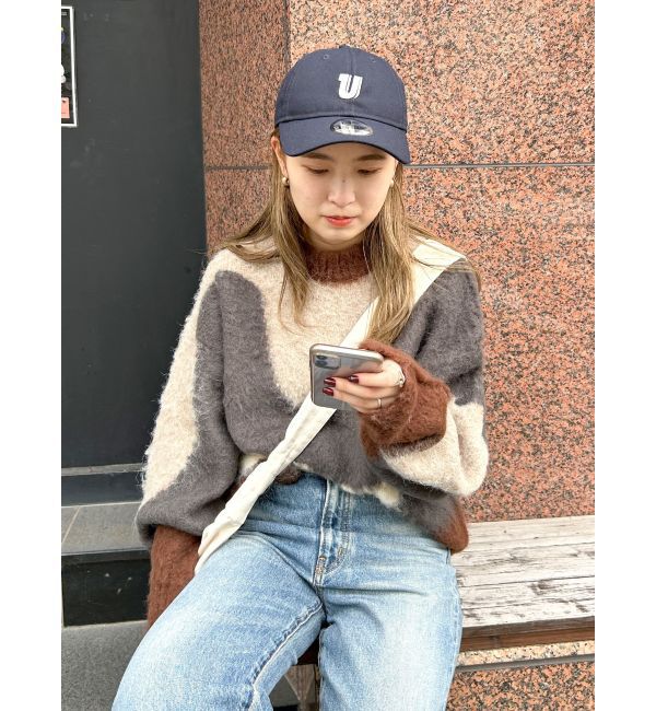 Ungrid「ニュアンスモチーフジャカードニット」|ニット・セーター|チャコールグレー