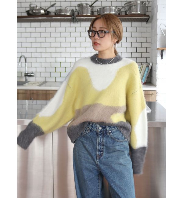 Ungrid「ニュアンスモチーフジャカードニット」|ニット・セーター|ピスタチオ