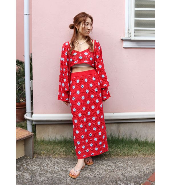 Ungrid「ビーズコンビニットキャミ」|キャミソール|