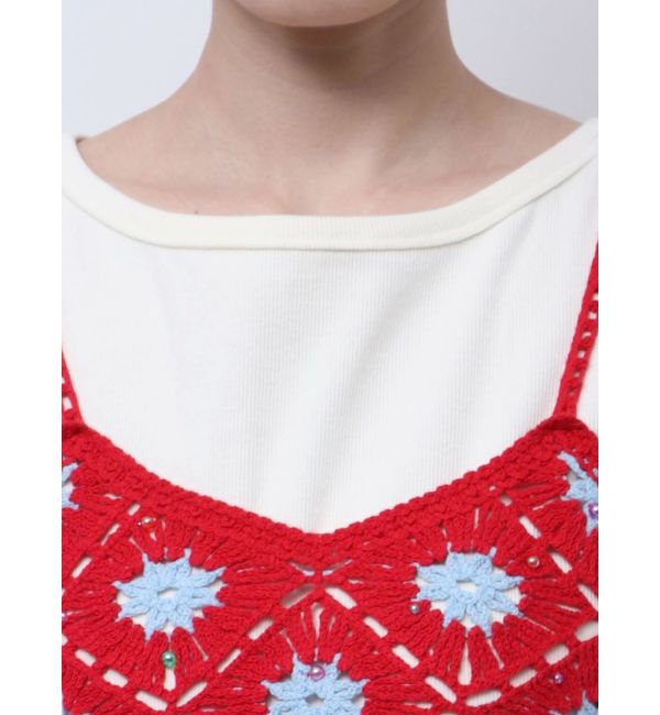 Ungrid「ビーズコンビニットキャミ」|キャミソール|