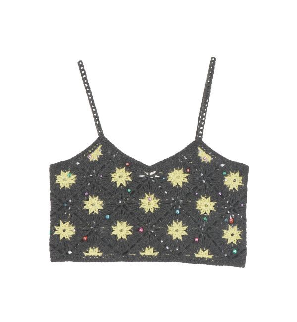 Ungrid「ビーズコンビニットキャミ」|キャミソール|