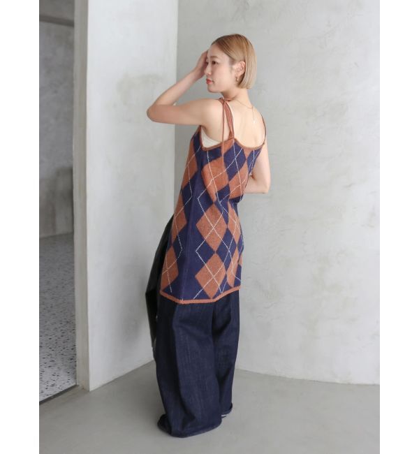 Ungrid「アーガイルニットキャミソール」|ニット・セーター|