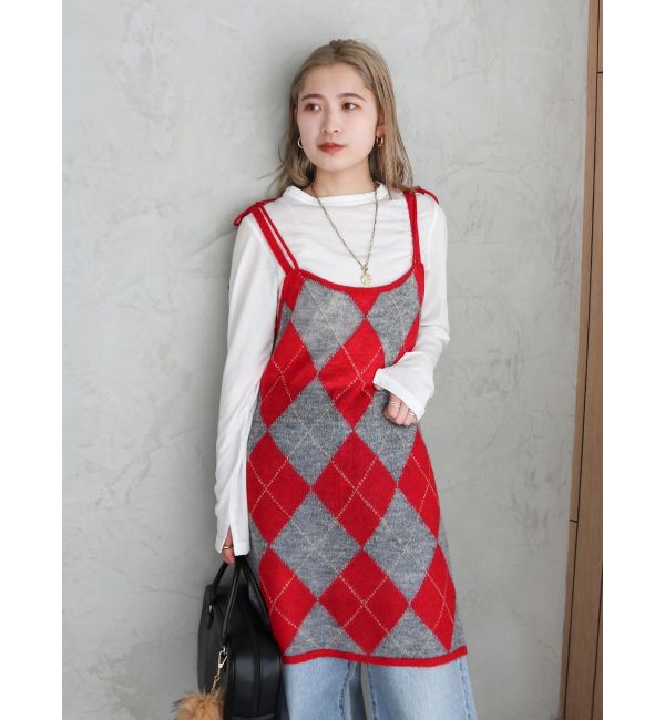 Ungrid「アーガイルニットキャミソール」|ニット・セーター|