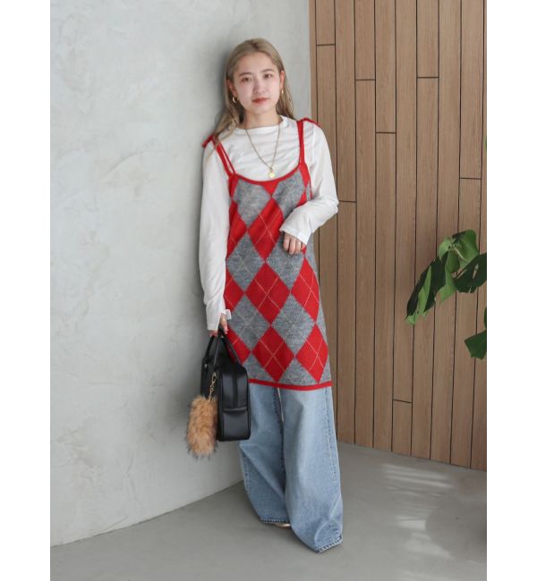 Ungrid「アーガイルニットキャミソール」|ニット・セーター|