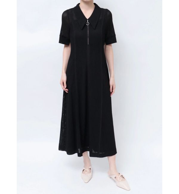 LAGUNAMOON「メッシュレースカラーネックワンピース」|ワンピース|