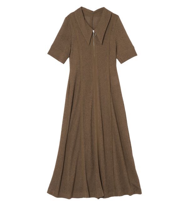 LAGUNAMOON「メッシュレースカラーネックワンピース」|ワンピース|ブラウン