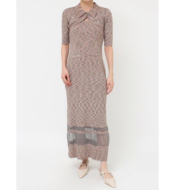 LAGUNAMOON「【riiさんコラボカラー・サイズあり】クロップドカーデセットニットワンピース」|ワンピース|