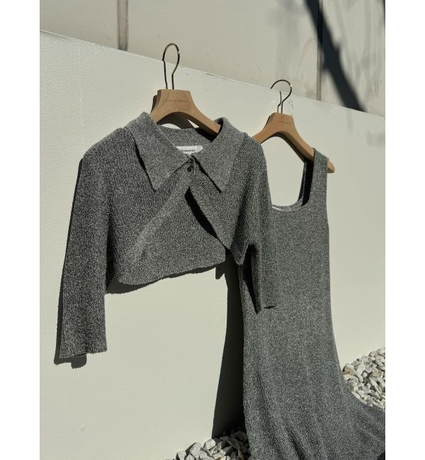 LAGUNAMOON「【riiさんコラボカラー・サイズあり】クロップドカーデセットニットワンピース」|ワンピース|
