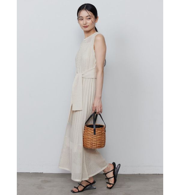 LAGUNAMOON「ストライプメッシュニットワンピース」|ワンピース|