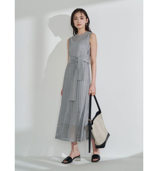 LAGUNAMOON「ストライプメッシュニットワンピース」|ワンピース|