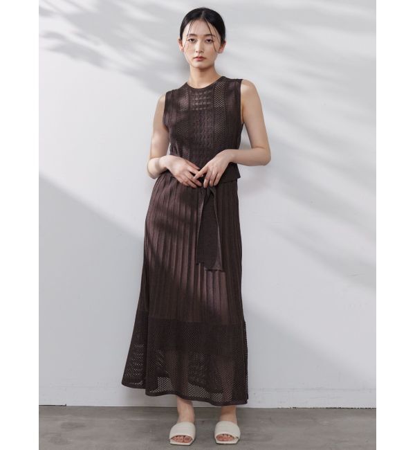 LAGUNAMOON「ストライプメッシュニットワンピース」|ワンピース|