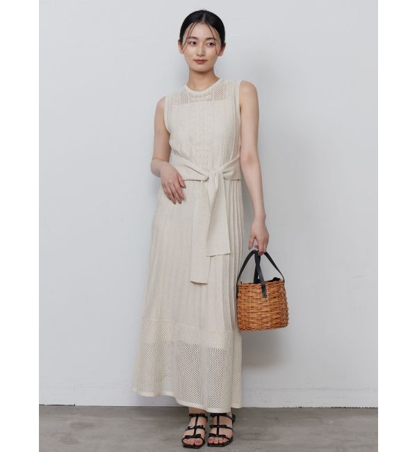 LAGUNAMOON「ストライプメッシュニットワンピース」|ワンピース|