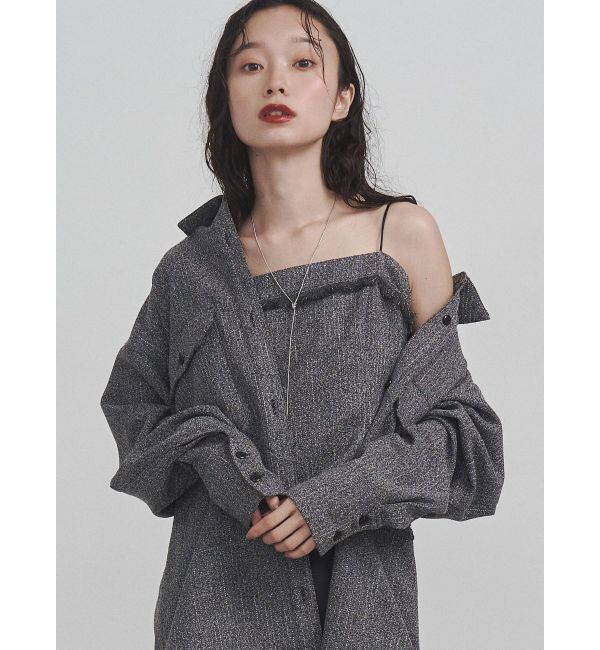 LAGUNAMOON「ツイードフリンジキャミソール」|キャミソール|ブラック