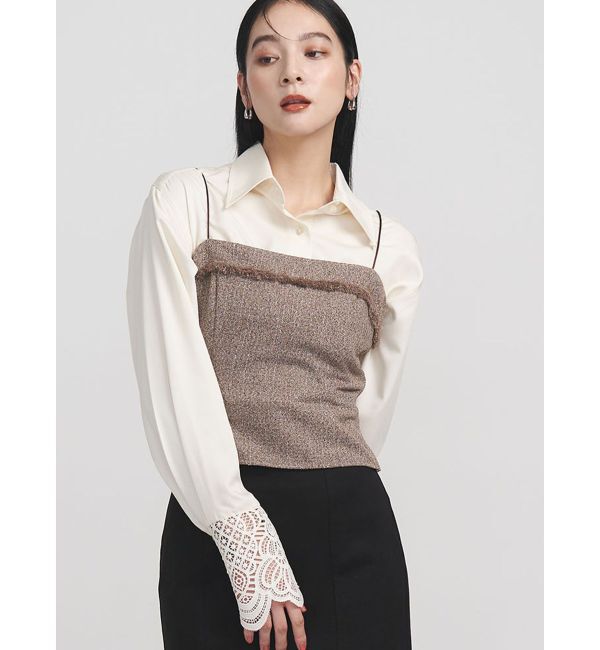 LAGUNAMOON「ツイードフリンジキャミソール」|キャミソール|