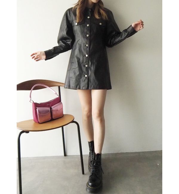 EVRIS「デザインスリーブミニワンピース」|ワンピース|