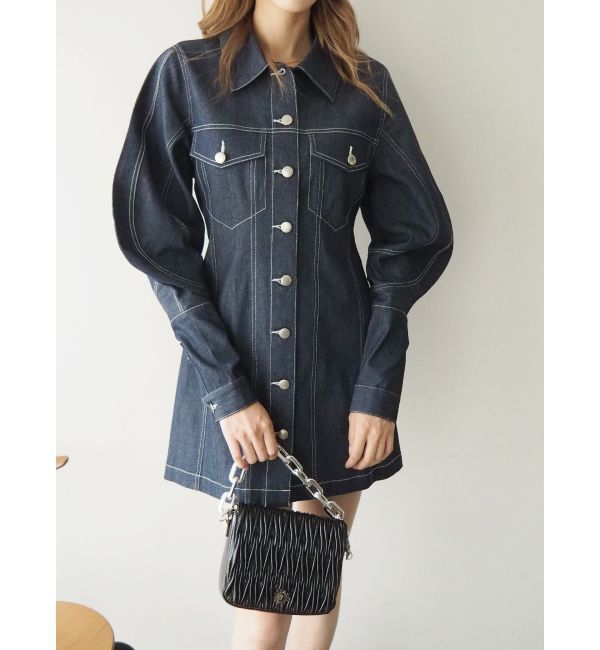 EVRIS「デザインスリーブミニワンピース」|ワンピース|