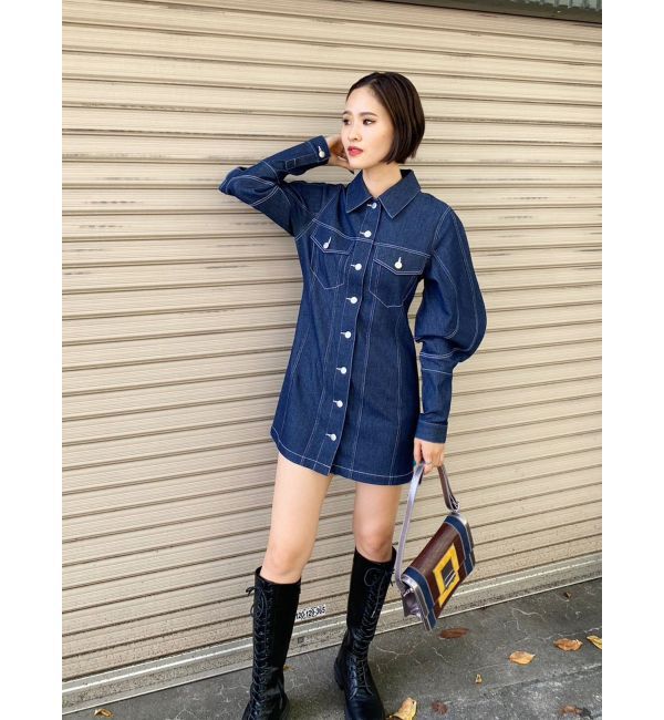 EVRIS「デザインスリーブミニワンピース」|ワンピース|