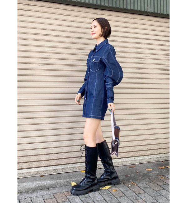 EVRIS「デザインスリーブミニワンピース」|ワンピース|