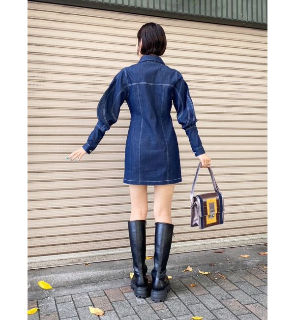 EVRIS「デザインスリーブミニワンピース」|ワンピース|