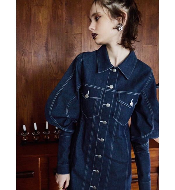 EVRIS「デザインスリーブミニワンピース」|ワンピース|