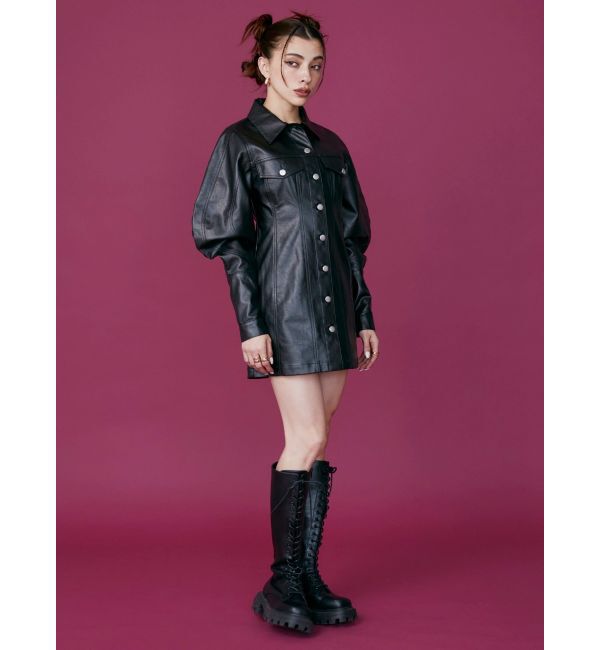 EVRIS「デザインスリーブミニワンピース」|ワンピース|