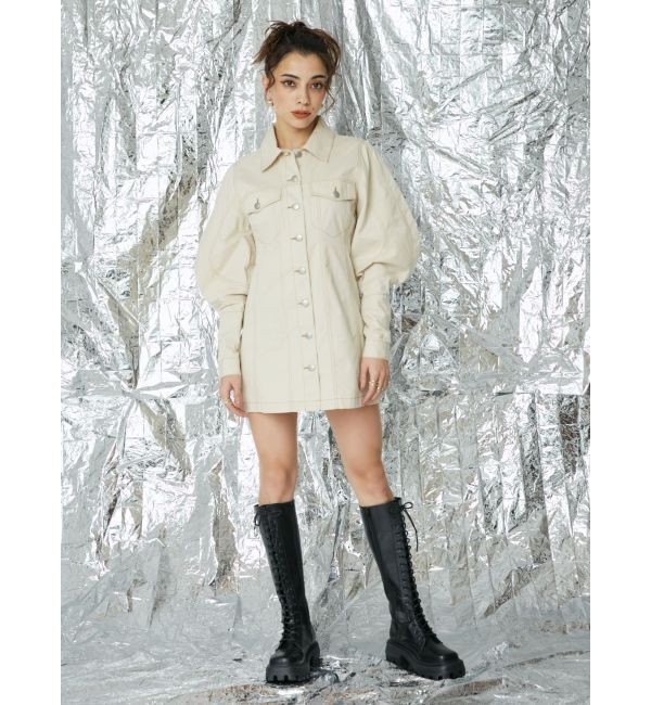 EVRIS「デザインスリーブミニワンピース」|ワンピース|