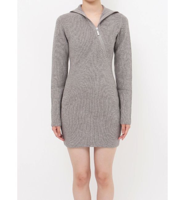 EVRIS「ジップタートルニットミニワンピース」|ワンピース|