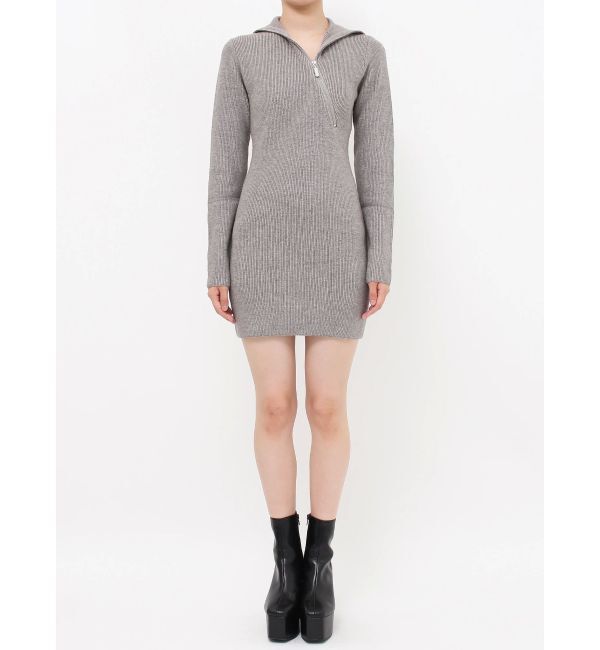 EVRIS「ジップタートルニットミニワンピース」|ワンピース|