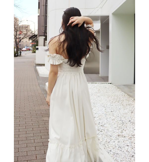 EVRIS「フリルショルダー3WAYロングワンピ－ス」|ワンピース|