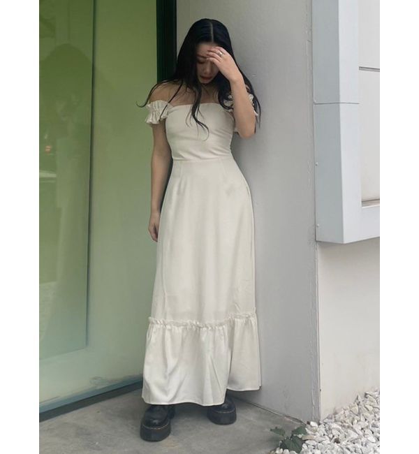 EVRIS「フリルショルダー3WAYロングワンピ－ス」|ワンピース|