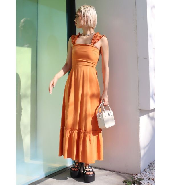 EVRIS「フリルショルダー3WAYロングワンピ－ス」|ワンピース|