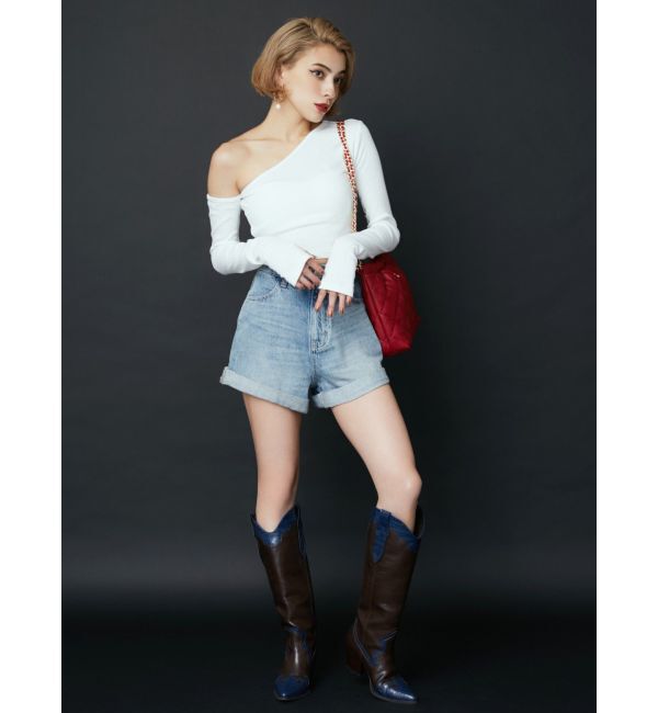 EVRIS「ロールアップデニムショートパンツ【セットアップ着用可能】」|デニム|