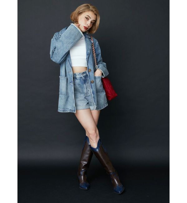 EVRIS「ロールアップデニムショートパンツ【セットアップ着用可能】」|デニム|