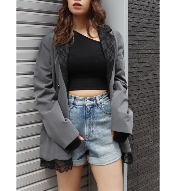 EVRIS「ロールアップデニムショートパンツ【セットアップ着用可能】」|デニム|