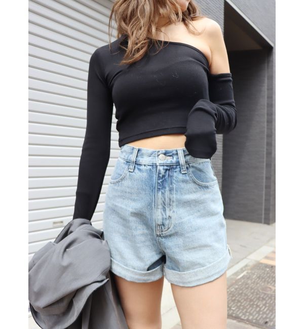 EVRIS「ロールアップデニムショートパンツ【セットアップ着用可能】」|デニム|