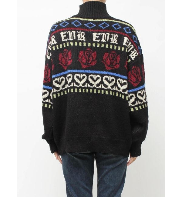 EVRIS「フラワーミックスジャガードニットトップス」|ニット・セーター|