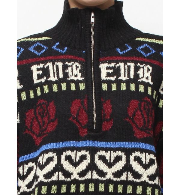 EVRIS「フラワーミックスジャガードニットトップス」|ニット・セーター|
