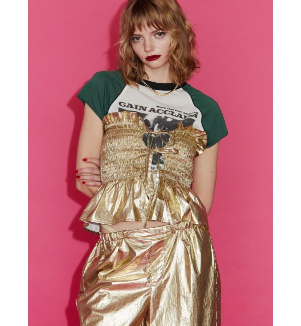 jouetie「メタリックシャーリングビスチェ【セットアップ対応】」|キャミソール|