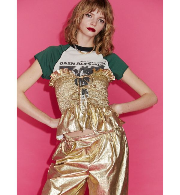 jouetie「メタリックシャーリングビスチェ【セットアップ対応】」|キャミソール|