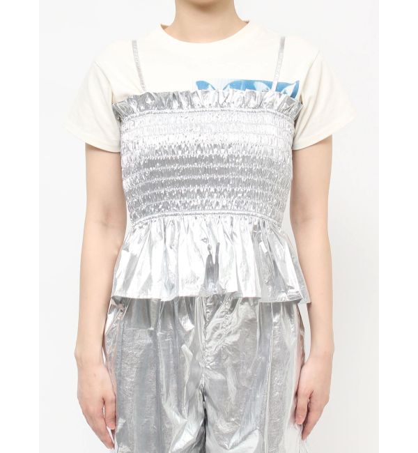 jouetie「メタリックシャーリングビスチェ【セットアップ対応】」|キャミソール|