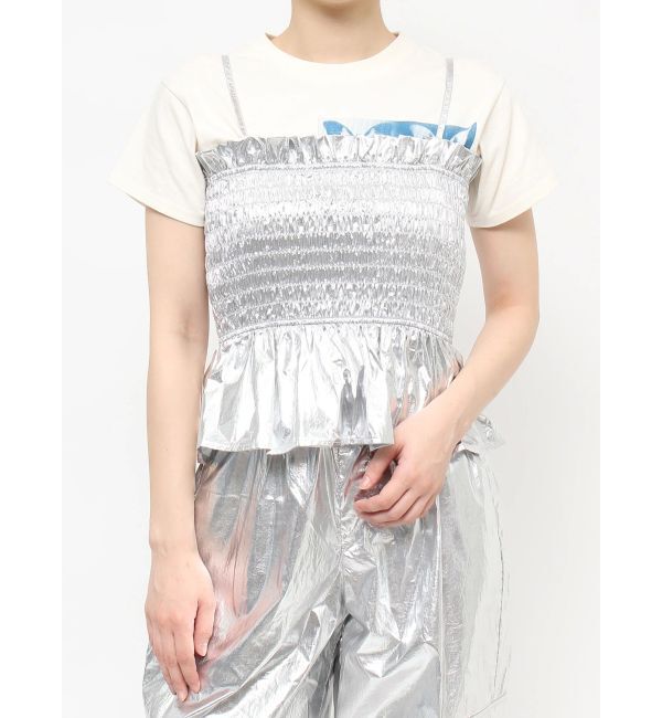 jouetie「メタリックシャーリングビスチェ【セットアップ対応】」|キャミソール|