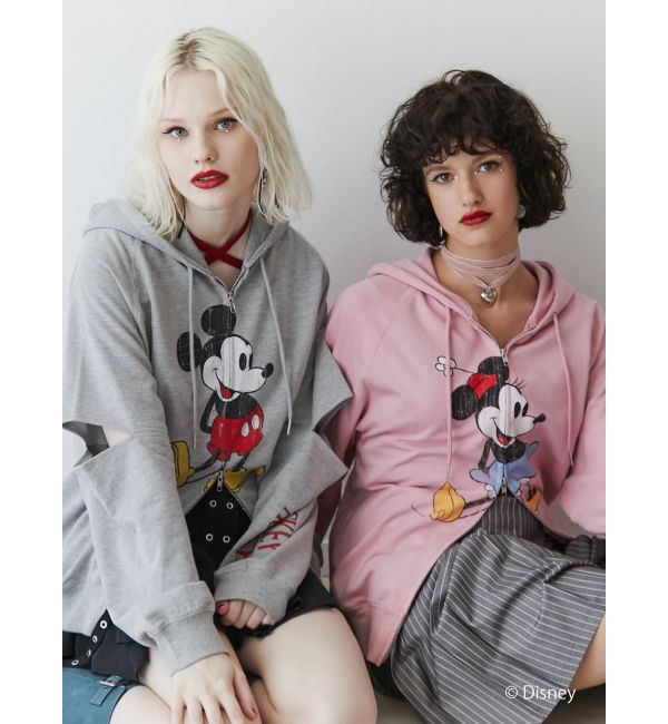 jouetie「【ミッキー＆ミニー】ダブルZIPスリットフーディ【セットアップ対応】」|パーカー|