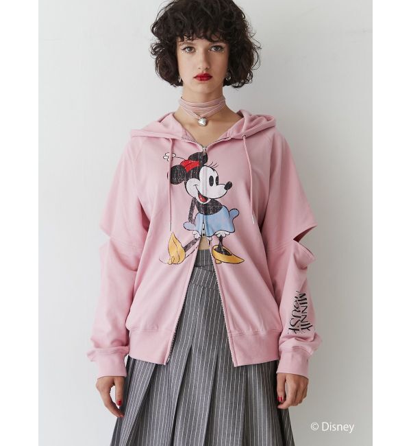 jouetie「【ミッキー＆ミニー】ダブルZIPスリットフーディ【セットアップ対応】」|パーカー|