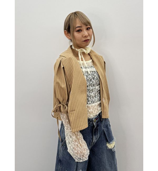 jouetie「【FRUITSZIPPER鎮西寿々歌】クロップドジャケット」|テーラードジャケット|