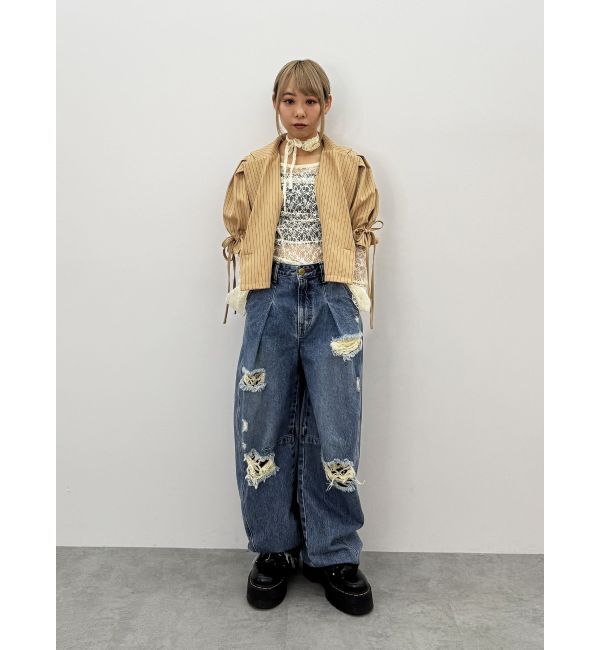 jouetie「【FRUITSZIPPER鎮西寿々歌】クロップドジャケット」|テーラードジャケット|