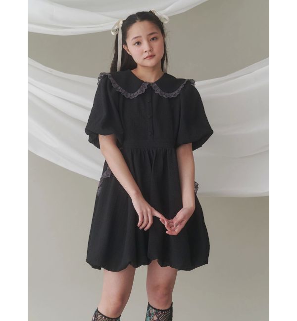 merry jenny「バルーンパフミニワンピース」|ワンピース|